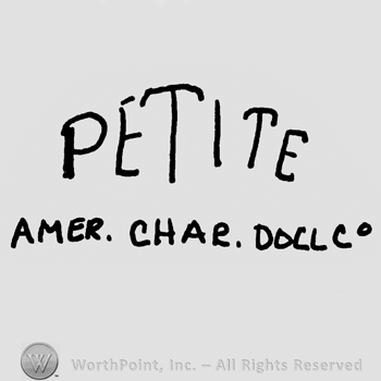 Petite Amer.Char.Doll Co.written with uppercase letters