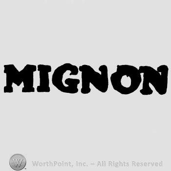 Mignon written in bold with uppercase letters