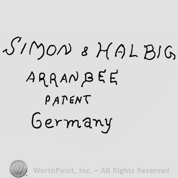 Simon & Halbig Arranbee Patent writen with uppercase letters over Germany written with lowercase letters