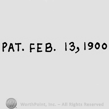 Pat. Fab. 13, 1900 with uppercase bold letters