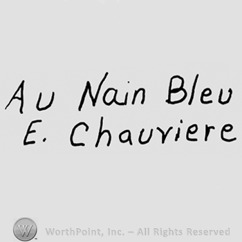 Au Nain Bleu E. Chauriere written with lowercase letters