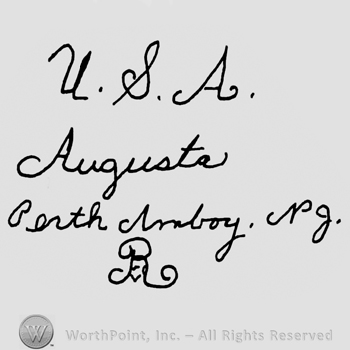 Handwritten capital U.S.A., August Porth Araboy Ng. Ro.handwritten with lowercase letters