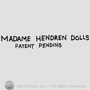 Madame Hendren Dolls Patent Pending written with uppercase letters