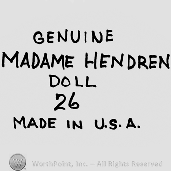 Genuine Madame Hendren Doll 26 Made in USA