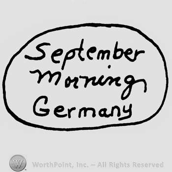 September Morning Germany written with lowercase letters inside an oval