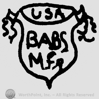 Shield, USA Babs MFG written with uppercase letters