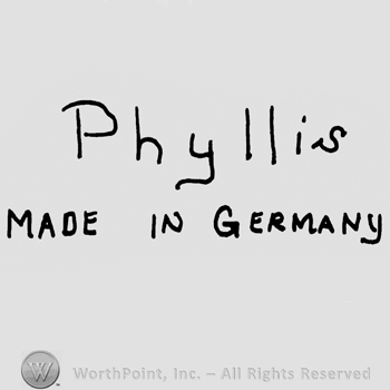 Phyllis with lowercase letters over Made in Germany written with uppercase letters
