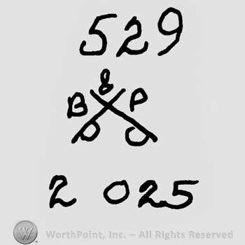 Number 529 over crossed swords with uppercase B&P and number 2025