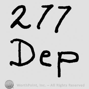 Number 277 over Dep written with lowercase letters