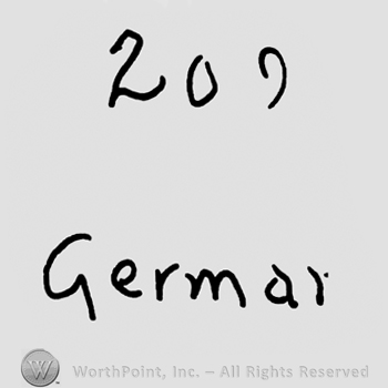Number 209 over Germany written with lowercase letters