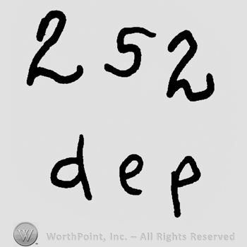 Number 252 over Dep written with lowercase letters