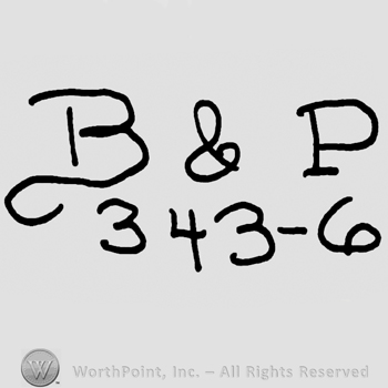 Uppercase handwritten B&P over number 343-6