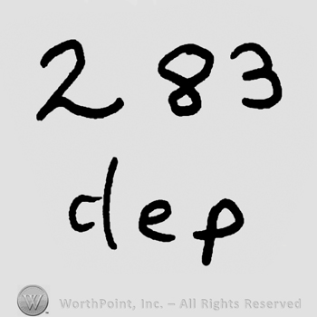 Number 283 over Dep.written with lowercase letters