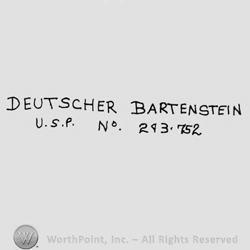 Deutscher Bartenstein with uppercase letters over USP No. 243-752 also with uppercase letters
