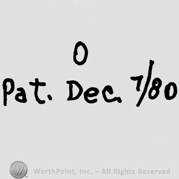 Number 0, Pat. Dec. With lowercase letters and number 1 over number 80