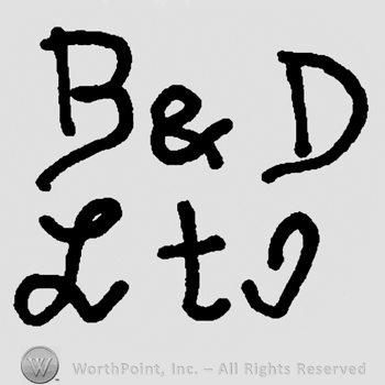 Uppercase B&D over handwritten Ltd.