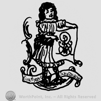 Human figure with curly long hair holding a paper with a complex design, ribbon below