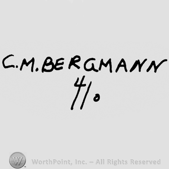 C.M. Bergmann written with uppercase letters over number 410