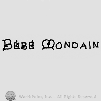 Bebe Mondain written with uppercase letters, letter M is similar to a butterfly