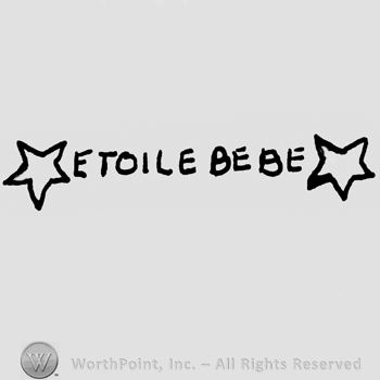 Etoile Bebe written with uppercase letters, framed by two stars