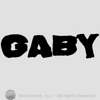 Gaby written with uppercase bold letters