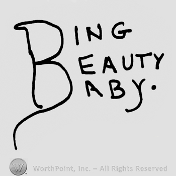 Bing Beauty Baby written with uppercase letters, one letter B for all three words