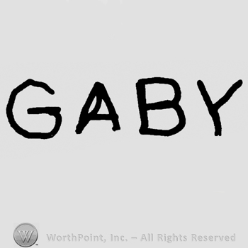 Gaby written with uppercase letters