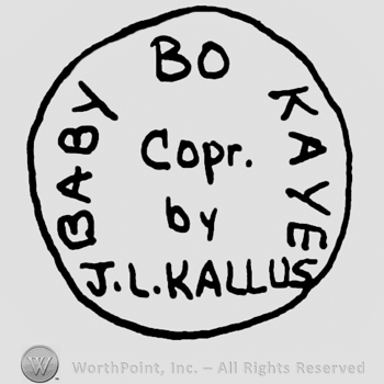 Baby Bo Kaye J.L. Kallus written with uppercase letters, Copr. By written with lowercase letters inside a circle