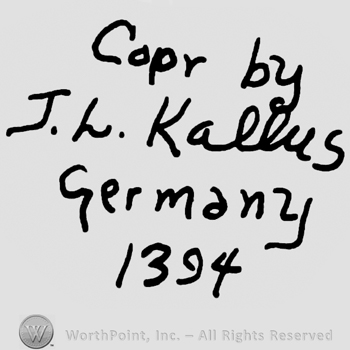 Copr. By I.L. Kallus Germany handwritten, over number 1394