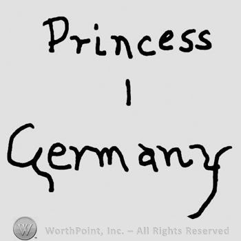 Princess I (number 1) Germany written with lowercase letters