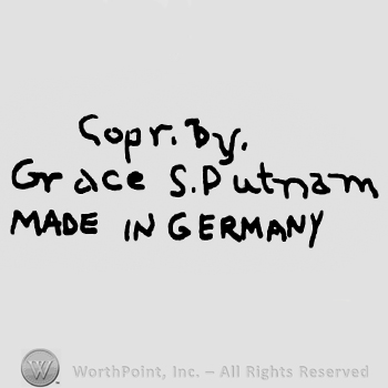 Copr. By Grace S. Putnam written with lowercase letters, Made in Germany written with uppercase letters