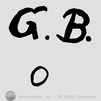 Uppercae G.B. Over a small circle