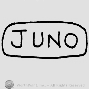 Juno written with uppercase letters inside a rectangular shaped design