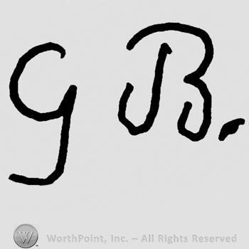 Uppercase handwritten G.B.