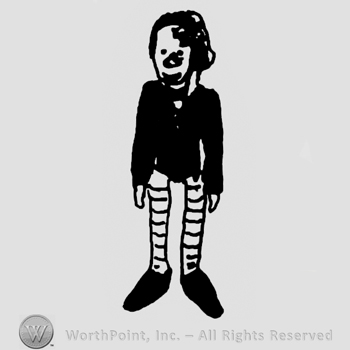 Clown standing, trousers with horizontal stripes