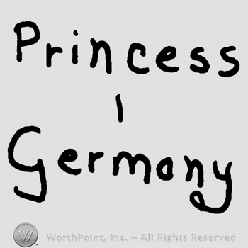 Princess I (number 1),  Germany written with lowercase letters