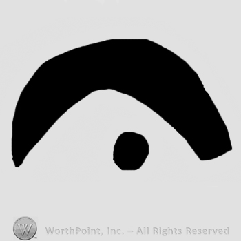 Crescent moon with filled circle below