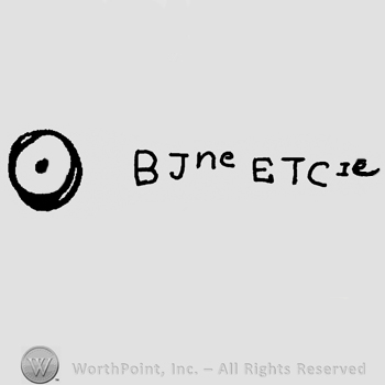 Circle with dot inside, uppercase BJ, lowercase NE, uppercase ETC, lowercase IE