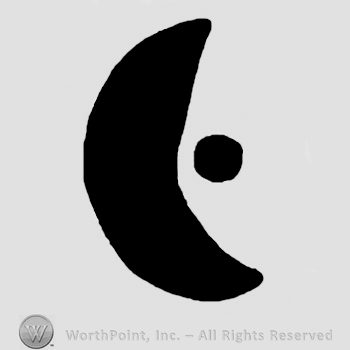 Crescent moon with filled circle