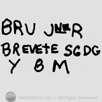 Bru Jne R Brevete SGDG YBM written with uppercase letters