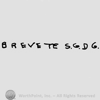 Brevete S.G.D.G. Written with uppercase letters