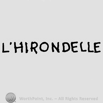 L'Hirondelle written with uppercase letters