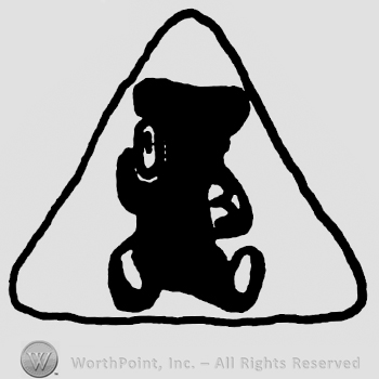 Walking human figure inside a triangle