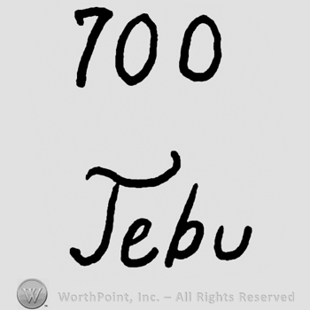 Number 700 over Tebu written with lowercase letters