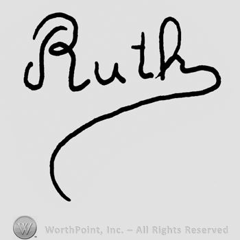 Ruth handwritten with lowercase letters, signature-like