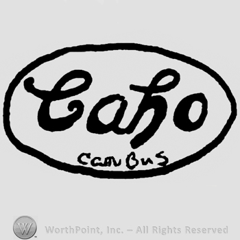 Caho handwritten with lowercase letters, Bus written below with small uppercase letters, inside an oval