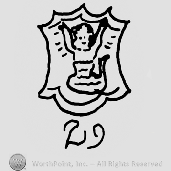 Mermaid on a shield over number 29