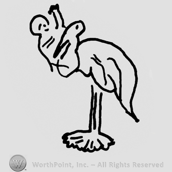 Stork with baby