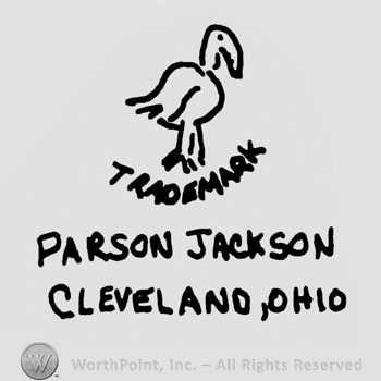 Stork, Trademark written below with uppercase letters, Parson Jackson Cleveland, Ohio written with uppercase letters