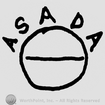 Circle with horizontal line in the middle, uppercase ASADA written above